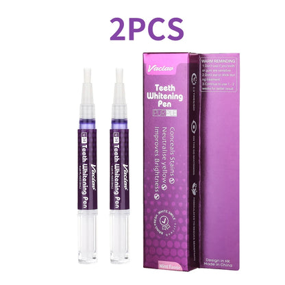 V34 Purple Whitening Gel Pen, Instant Teeth Whitening Pigment Pen for Removing Stains and Restoring Tooth Color