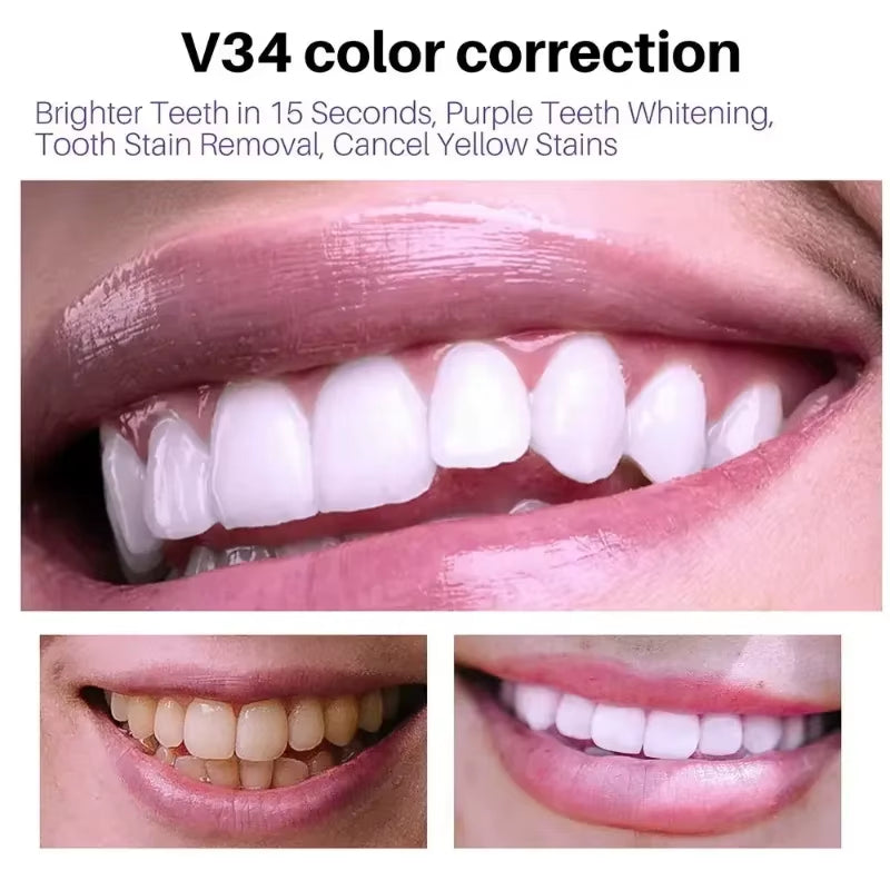 50Ml V34 Mousse Toothpaste Teeth Whitening Removing Yellow Teeth Cleaning Tooth Stain Oral Fresh Tooth Care Product 2024 New